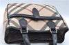 Authentic BURBERRY Vintage Nova Check Hand Bag Purse PVC Leather Beige J6067