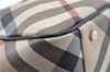 Authentic BURBERRY Vintage Nova Check Hand Bag Purse PVC Leather Beige J6067