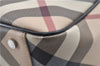 Authentic BURBERRY Vintage Nova Check Hand Bag Purse PVC Leather Beige J6067