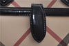 Authentic BURBERRY Vintage Nova Check Hand Bag Purse PVC Leather Beige J6067