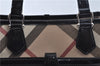 Authentic BURBERRY Vintage Nova Check Hand Bag Purse PVC Leather Beige J6067