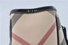 Authentic BURBERRY Vintage Nova Check Hand Bag Purse PVC Leather Beige J6067