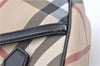 Authentic BURBERRY Vintage Nova Check Hand Bag Purse PVC Leather Beige J6067