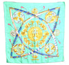 Auth HERMES Carre 90 Scarf "DAIMYO PRINCES DU SOLEIL LEVANT" Silk Green J6092