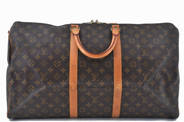 Authentic Louis Vuitton Monogram Keepall 55 Travel Boston Bag M41424 LV J6103