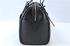 Authentic BURBERRY Vintage Leather Hand Boston Bag Black J6112