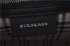 Authentic BURBERRY Vintage Leather Hand Boston Bag Black J6112