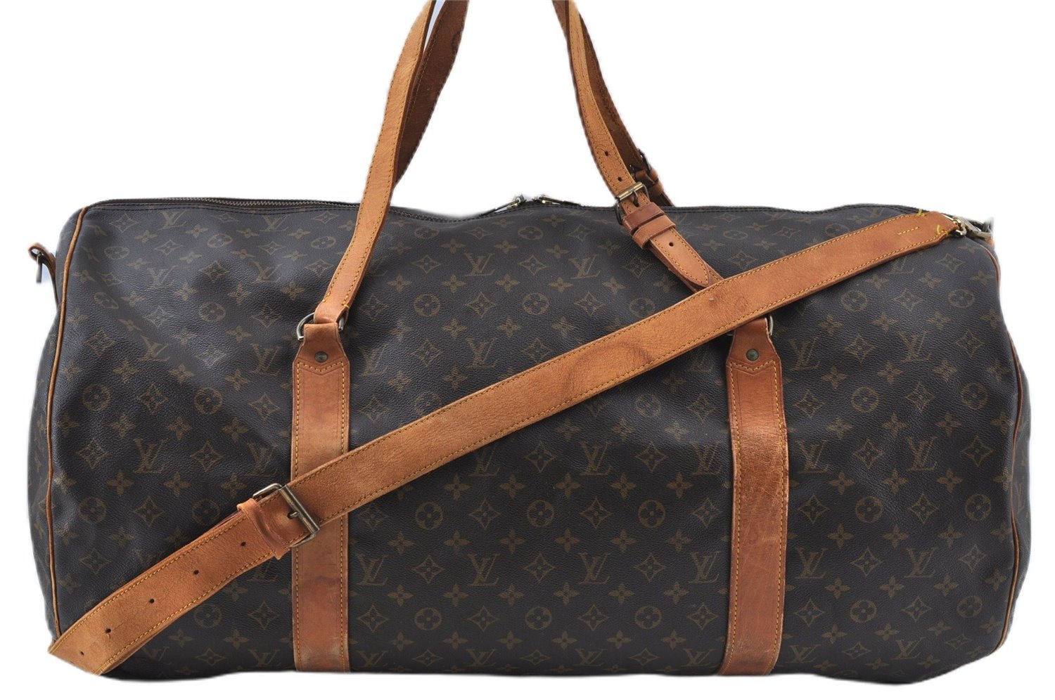 Authentic Louis Vuitton Monogram Sac Polochon 2Way Boston Bag M41222 LV J6114
