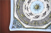 Authentic HERMES Pleats Scarf "DIES ET HORE" Silk Light Blue Box J6153