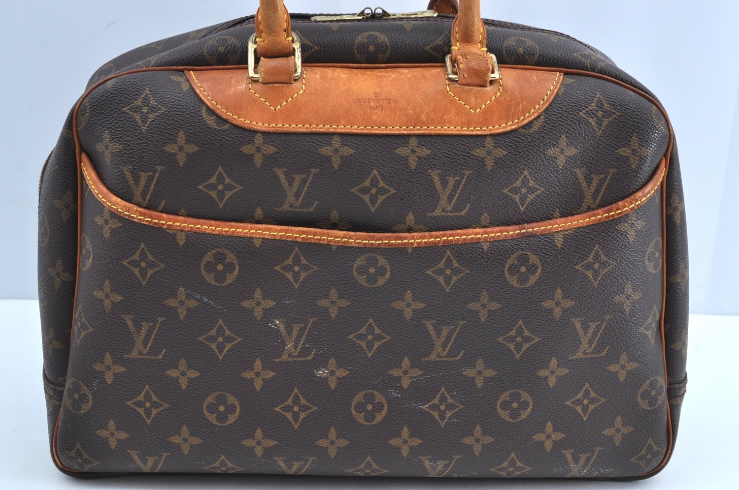 Authentic Louis Vuitton Monogram Deauville Hand Bag M47270 LV J6159