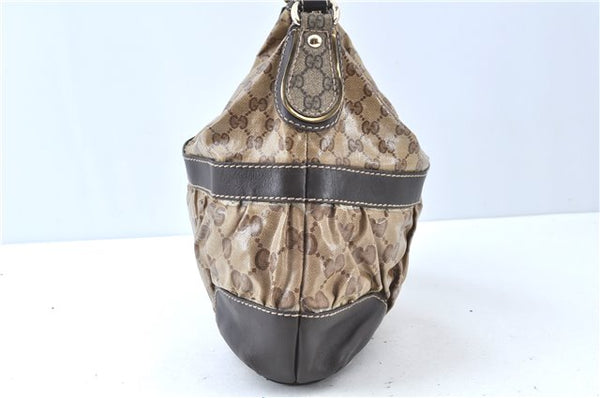 Authentic GUCCI Jumbo GG Shoulder Hand Bag Purse PVCLeather 223965 Brown J6164