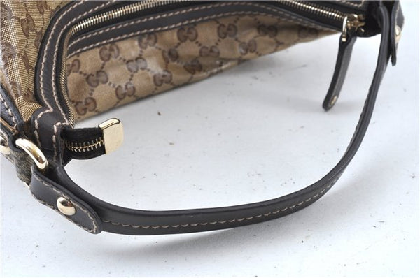 Authentic GUCCI Jumbo GG Shoulder Hand Bag Purse PVCLeather 223965 Brown J6164