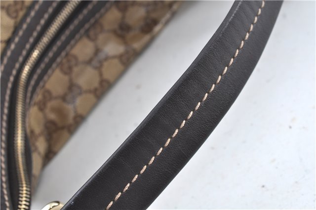 Authentic GUCCI Jumbo GG Shoulder Hand Bag Purse PVCLeather 223965 Brown J6164