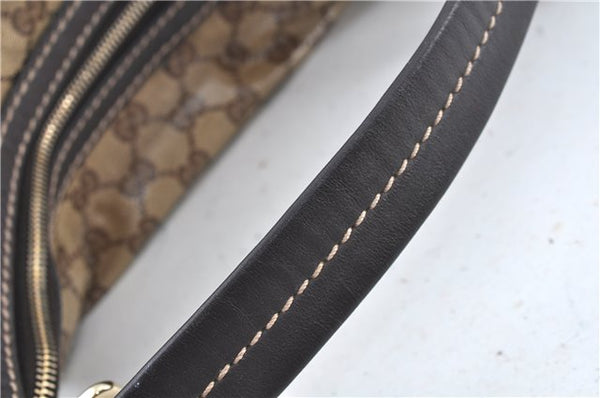 Authentic GUCCI Jumbo GG Shoulder Hand Bag Purse PVCLeather 223965 Brown J6164
