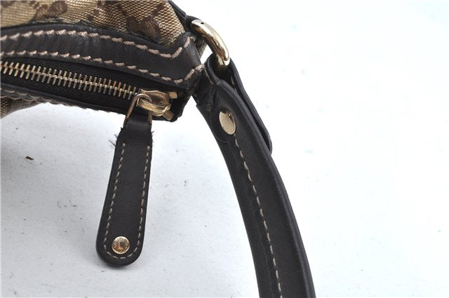 Authentic GUCCI Jumbo GG Shoulder Hand Bag Purse PVCLeather 223965 Brown J6164