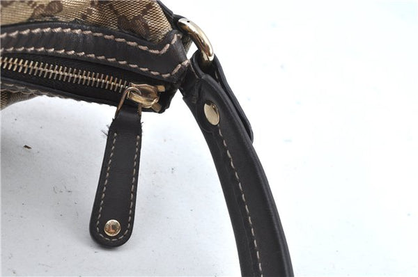 Authentic GUCCI Jumbo GG Shoulder Hand Bag Purse PVCLeather 223965 Brown J6164