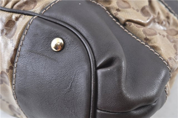 Authentic GUCCI Jumbo GG Shoulder Hand Bag Purse PVCLeather 223965 Brown J6164