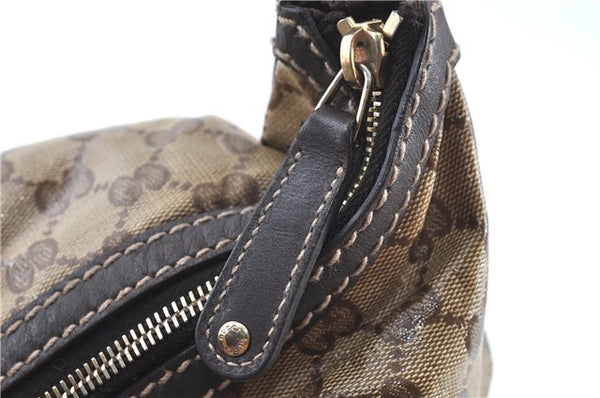 Authentic GUCCI Jumbo GG Shoulder Hand Bag Purse PVCLeather 223965 Brown J6164