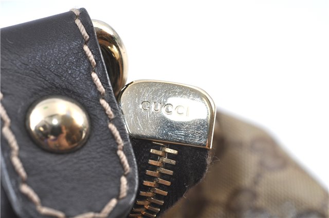 Authentic GUCCI Jumbo GG Shoulder Hand Bag Purse PVCLeather 223965 Brown J6164