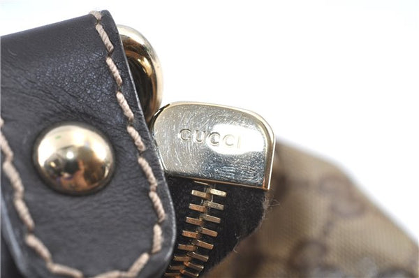 Authentic GUCCI Jumbo GG Shoulder Hand Bag Purse PVCLeather 223965 Brown J6164