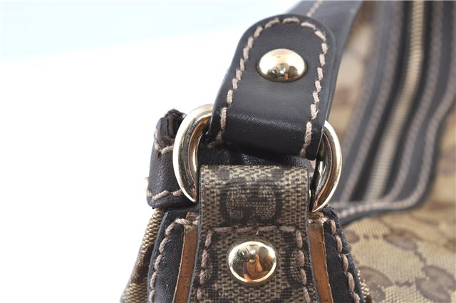 Authentic GUCCI Jumbo GG Shoulder Hand Bag Purse PVCLeather 223965 Brown J6164