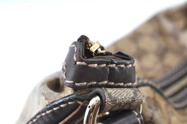 Authentic GUCCI Jumbo GG Shoulder Hand Bag Purse PVCLeather 223965 Brown J6164