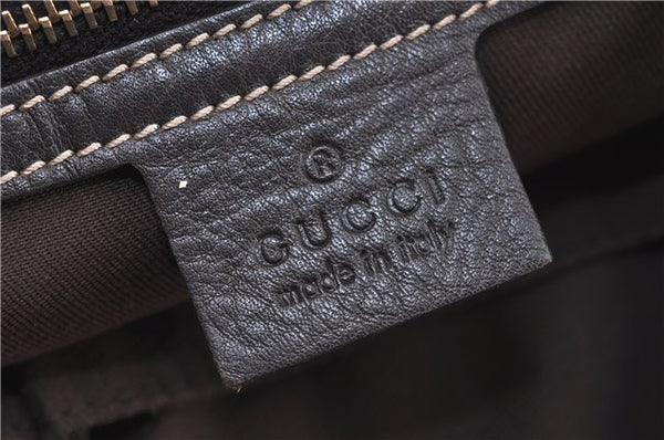 Authentic GUCCI Jumbo GG Shoulder Hand Bag Purse PVCLeather 223965 Brown J6164