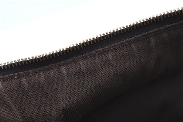 Authentic GUCCI Jumbo GG Shoulder Hand Bag Purse PVCLeather 223965 Brown J6164