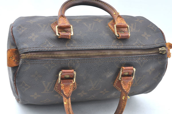 Authentic Louis Vuitton Monogram Speedy 25 Boston Hand Bag M41528 LV Junk J6166