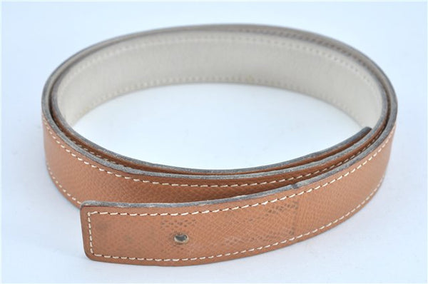 Authentic HERMES Leather Belt Size 65 25.6" Beige Ivory J6178