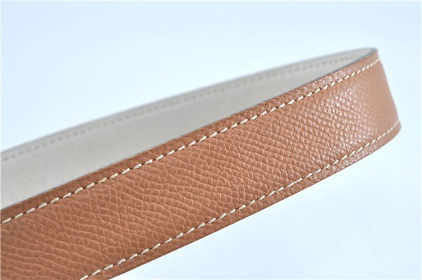 Authentic HERMES Leather Belt Size 65 25.6" Beige Ivory J6178