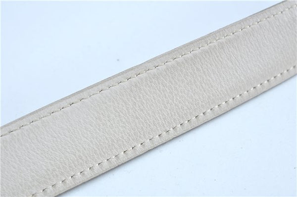 Authentic HERMES Leather Belt Size 65 25.6" Beige Ivory J6178