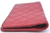 Authentic CHANEL Lamb Skin Matelasse CC Logo Notebook Cover Red J6181