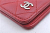 Authentic CHANEL Lamb Skin Matelasse CC Logo Notebook Cover Red J6181