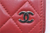 Authentic CHANEL Lamb Skin Matelasse CC Logo Notebook Cover Red J6181