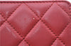 Authentic CHANEL Lamb Skin Matelasse CC Logo Notebook Cover Red J6181