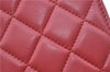 Authentic CHANEL Lamb Skin Matelasse CC Logo Notebook Cover Red J6181