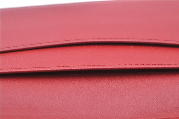 Authentic CHANEL Lamb Skin Matelasse CC Logo Notebook Cover Red J6181