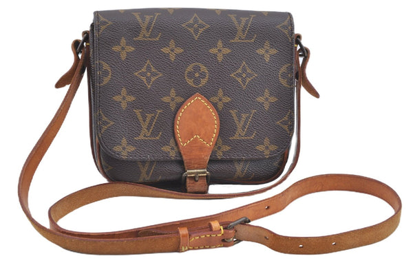 Authentic Louis Vuitton Monogram Cartouchiere PM Shoulder Bag Old Model LV J6185