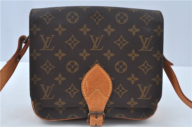 Authentic Louis Vuitton Monogram Cartouchiere MM M51253 Shoulder Cross Bag J6194