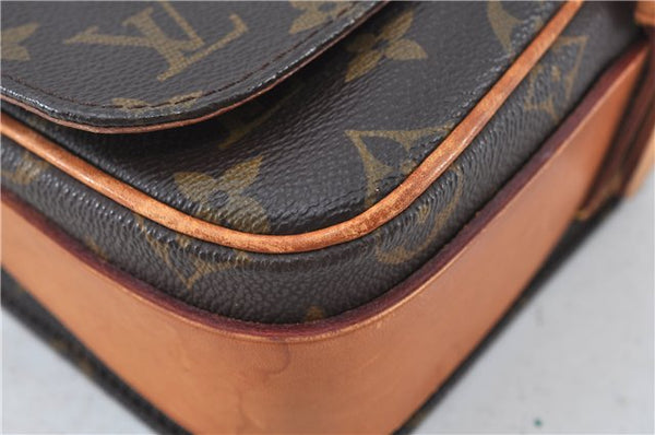 Authentic Louis Vuitton Monogram Cartouchiere MM M51253 Shoulder Cross Bag J6194