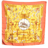 Authentic HERMES Carre 90 Scarf "Copeaux" Silk Orange Yellow J6200