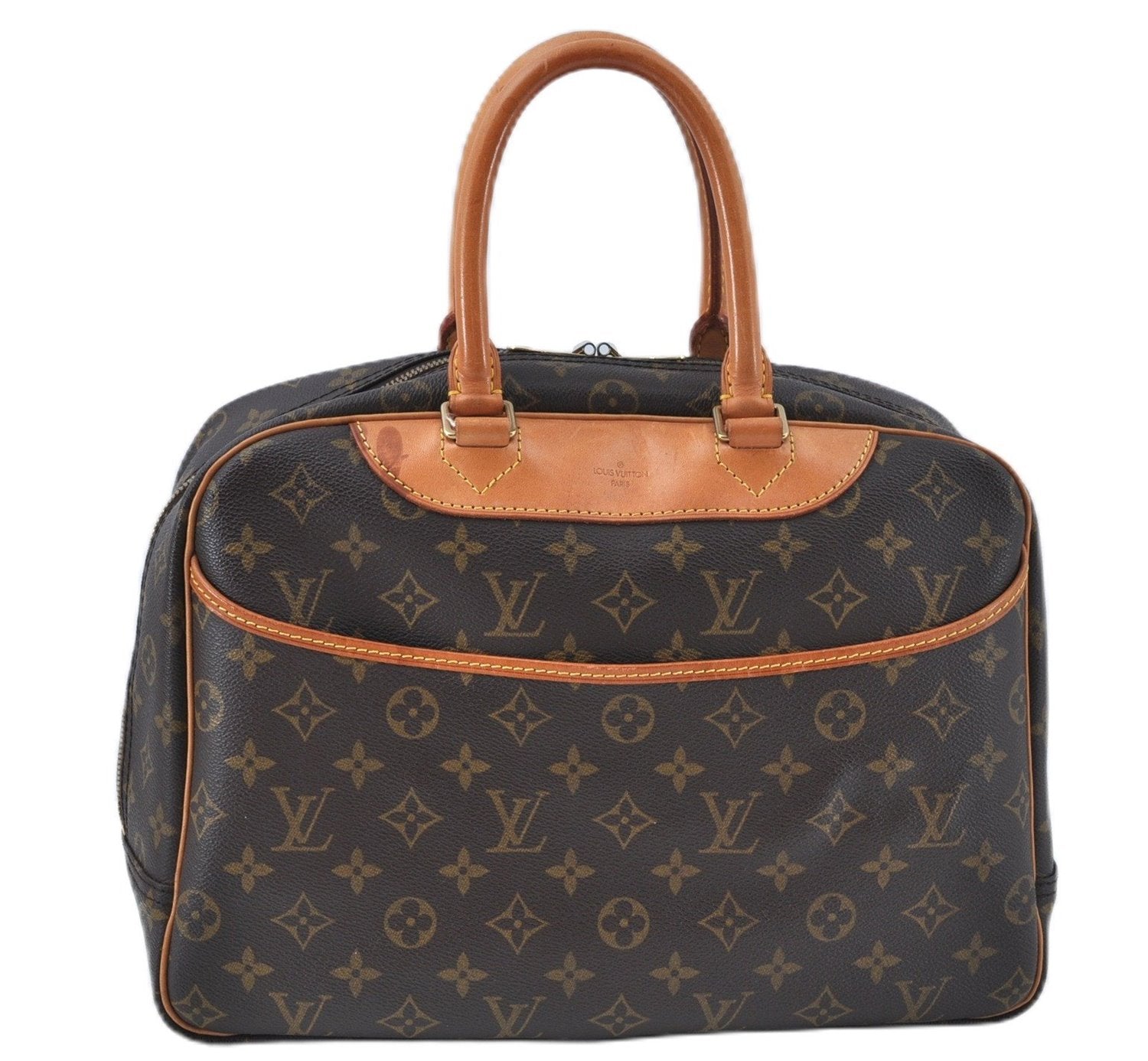Authentic Louis Vuitton Monogram Deauville Hand Bag M47270 LV J6201