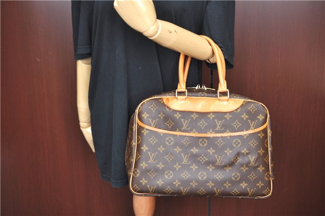 Authentic Louis Vuitton Monogram Deauville Hand Bag M47270 LV J6201