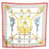 Authentic HERMES Carre 90 Scarf "FEUX DE ROUTE" Silk Red J6205