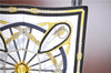 Authentic HERMES Carre 90 Scarf "En Roue Libre" Silk White Black Gold J6207