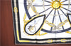 Authentic HERMES Carre 90 Scarf "En Roue Libre" Silk White Black Gold J6207