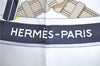 Authentic HERMES Carre 90 Scarf "En Roue Libre" Silk White Black Gold J6207