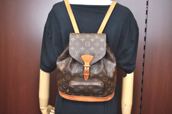 Authentic Louis Vuitton Monogram Montsouris MM Backpack M51136 LV J6239