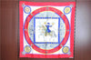 Authentic HERMES Carre 90 Scarf "FEUX DARTIFICE" Silk Red J6249